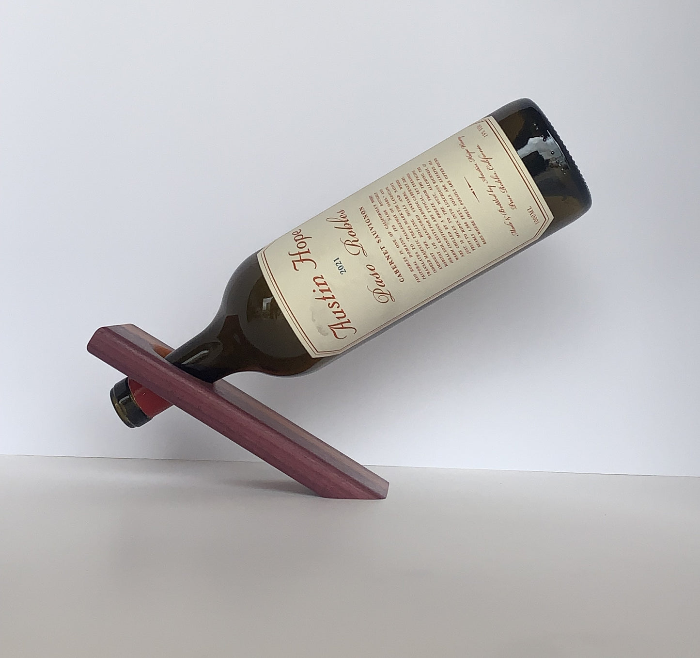 Balancing Wine Bottle Display